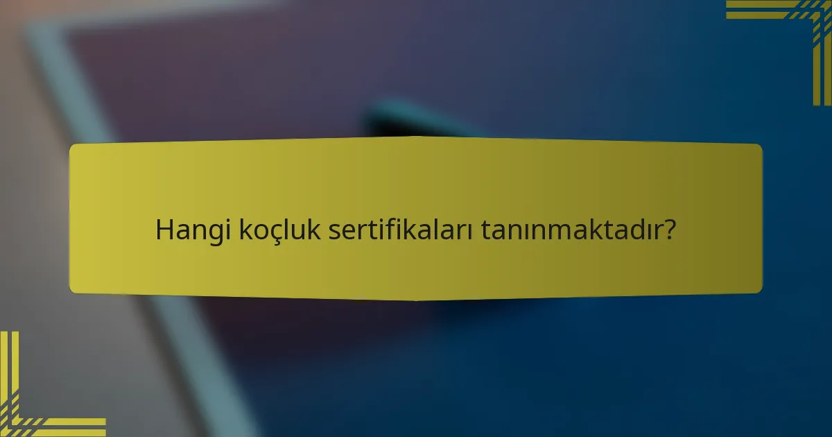 Hangi koçluk sertifikaları tanınmaktadır?